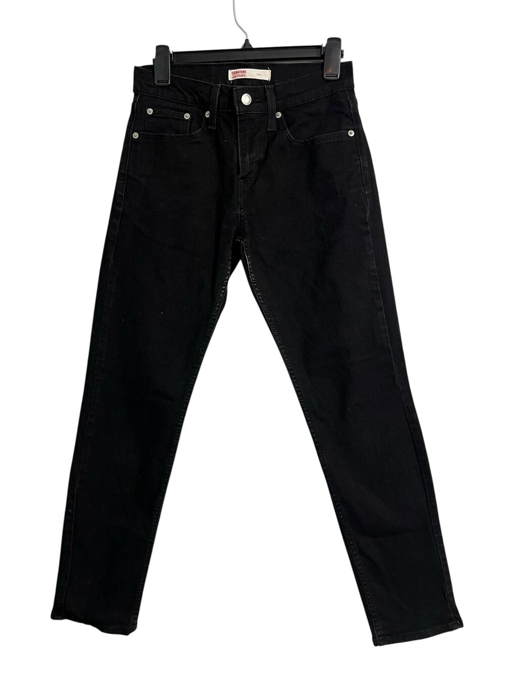 Levi's Signature Slim Black Jeans 28x30 Emo Goth Basic Casual Unisex